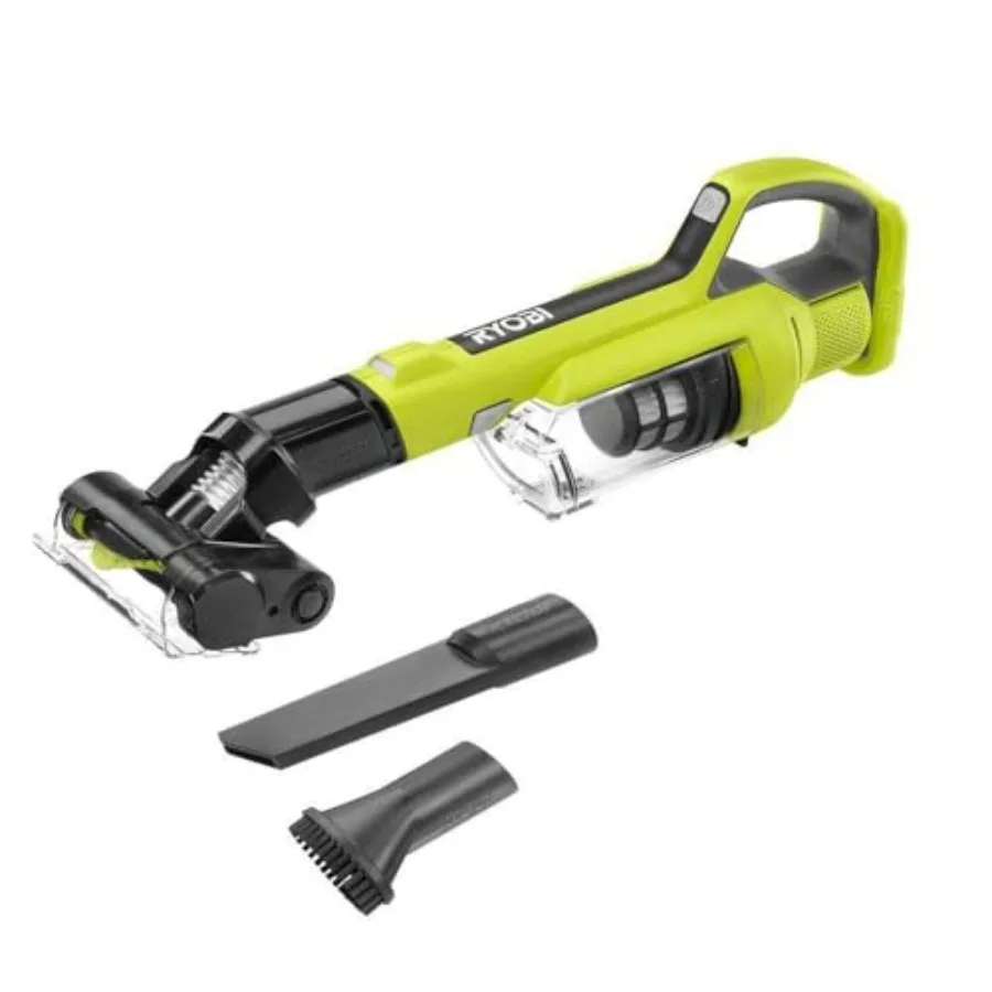 Cordless hand vacuum for home and car use, ABS plastic body in black, powerful suction and lightweight design