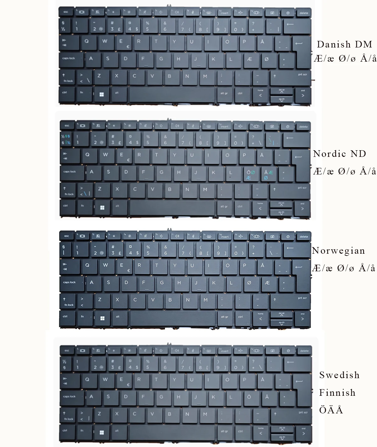 

New Nordic Norwegian Danish Swedish Finnish Keyboard for HP ZBook Studio G9 G10 ZBook Studio 16 Inch G9 G10 Black ,White BACKLIT