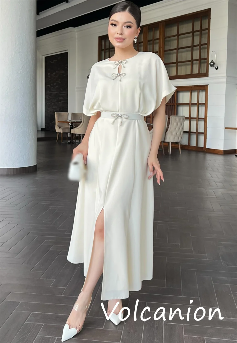 Personalizado de alta qualidade jérsei faixa botão a linha colher pescoço midi vestidos sob medida ocasião requintado simples