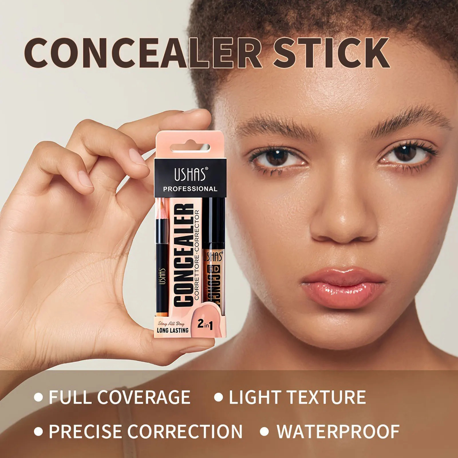 

1Pcs Concealer Stick Long Lasting Moisturizing Facial Concealer Modify Contouring Skin Tone Full Coverage Face Blemishes