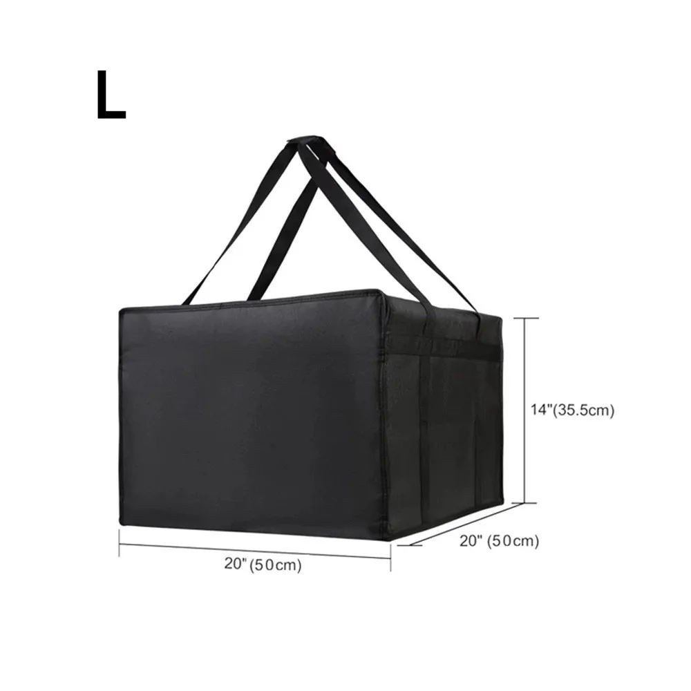 Tas Pengantar Makanan Reusable Terisolasi Sepenuhnya, Tas Pembawa Pizza Penjaga Kesegaran, Ringan, Kotak Penyimpanan Makanan Panas dan Dingin