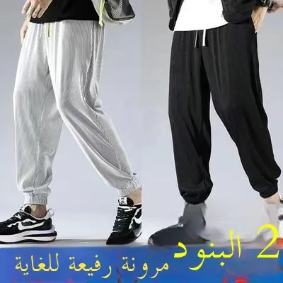 

Ice Silk Casual Pants Men's Summer Thin Qui Dry Loose Straight Leg Long Trousers Faionable All-Match Large Size Spor