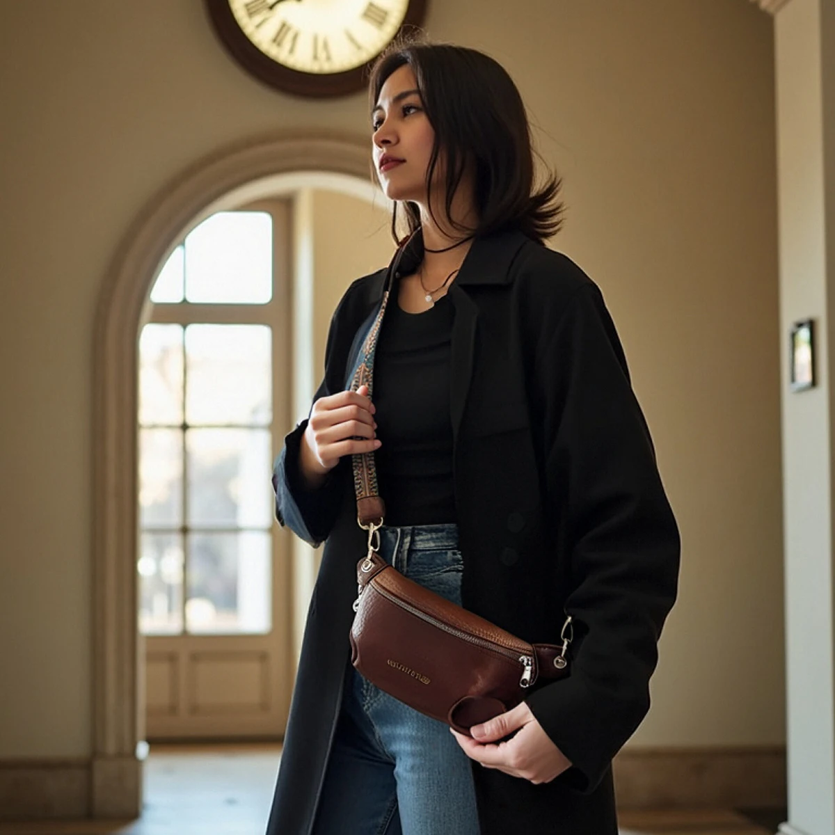 حقيبة نسائية 2025 موضة جديدة بسيطة الكل في واحد حقيبة صدر للنساء كتف واحد عبر الجسم حقيبة صدر من الجلد الناعم حزمة مراوح