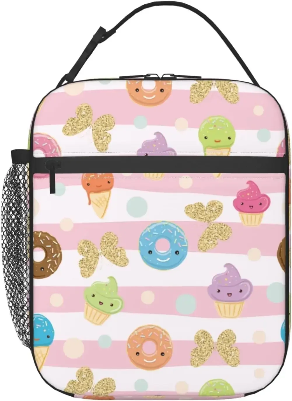 Ice Cream Donuts Lunch Bag Insulated Leakproof Lunch Box Tote Bag Cooler Lunch Organizer for Work Picnic Travel Camping