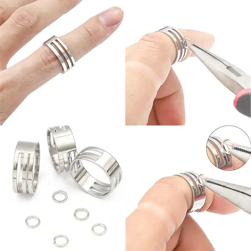 Stainless Steel Jump Ring Open Closing Finger Ring For DIY Fashion Jewelry Making Tool