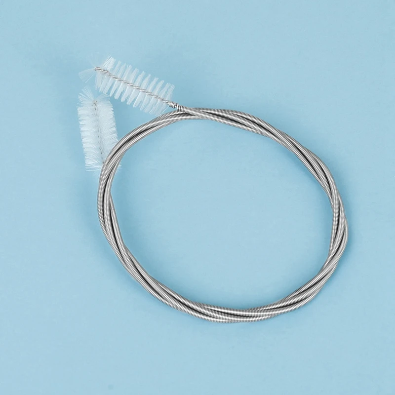 ABKV-French Horn Trombone Trumpet Cleaning Kit Stainless Steel Nylon Brush Musical Instrument Cleaning Brush