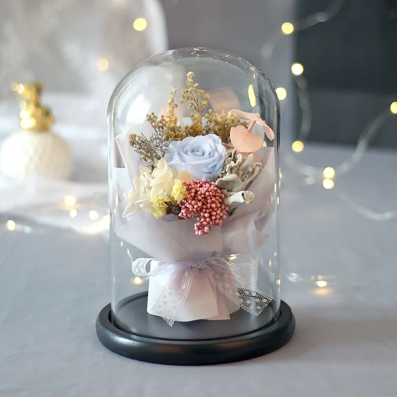 Free Shipping Diameter=12cm Height=12cm 15cm 18cm 20cm 22cm 26cm 30cm 35cm Glass Dome Decoration Black Base Cover Wedding Gift