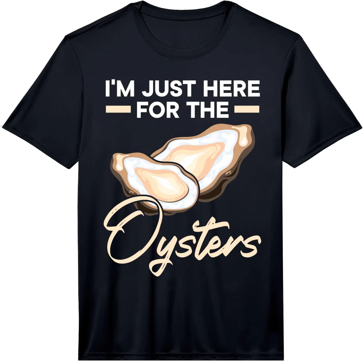 Mens I'm Just Here For The Oyster Seafood Shucking Buddy Performance T-Shirt 100% Cotton Trendy Y2K Short-Sleeve Tee – Soft,