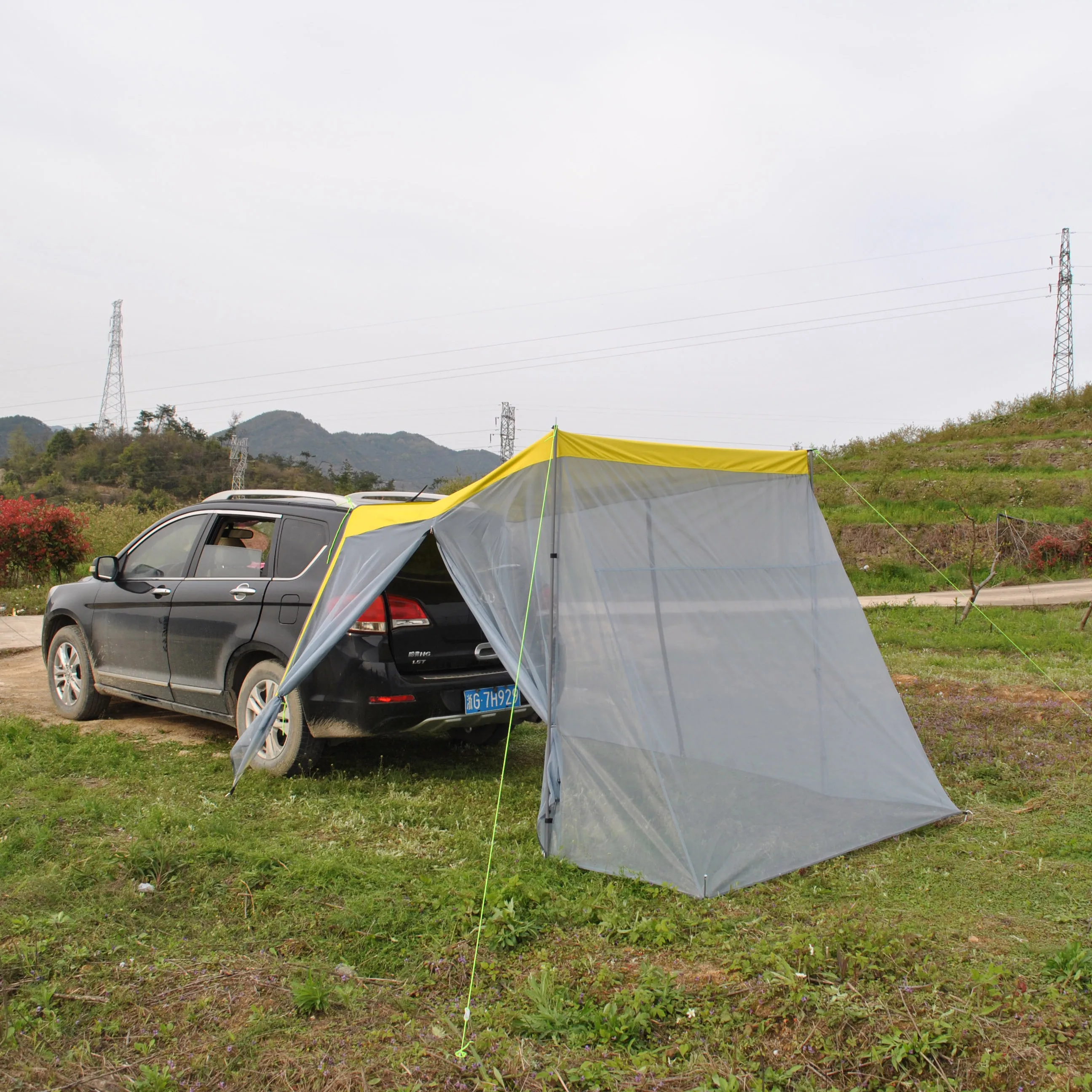 CZX-580 Car Rear Tent Awning - Sun Shelter, Portable Waterproof Roof Top Tent for SUV, Mosquito Net, Camping Outdoor car tent