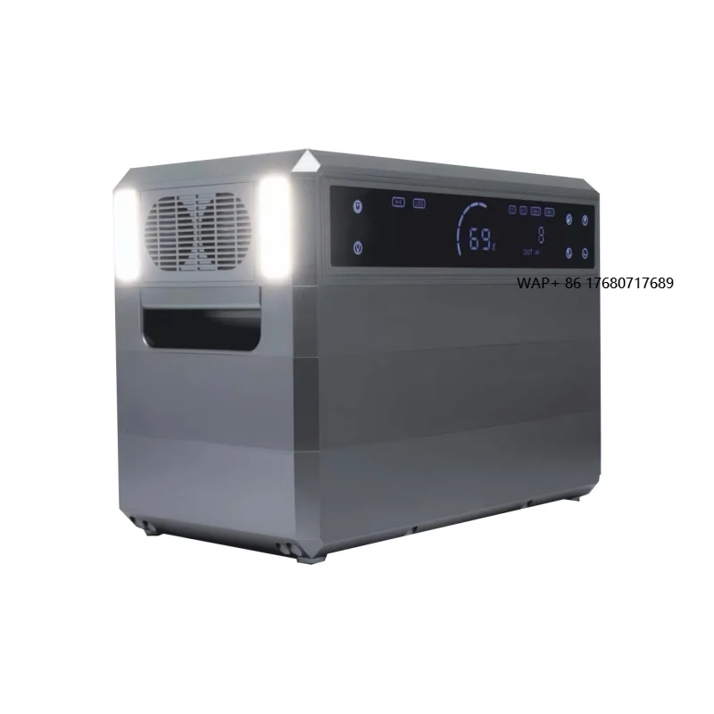 2000W LiFePO4  Large Capacity Portable 220V Battery Power Station Flashlight Cigar Lighter for Outdoor Camping Solar