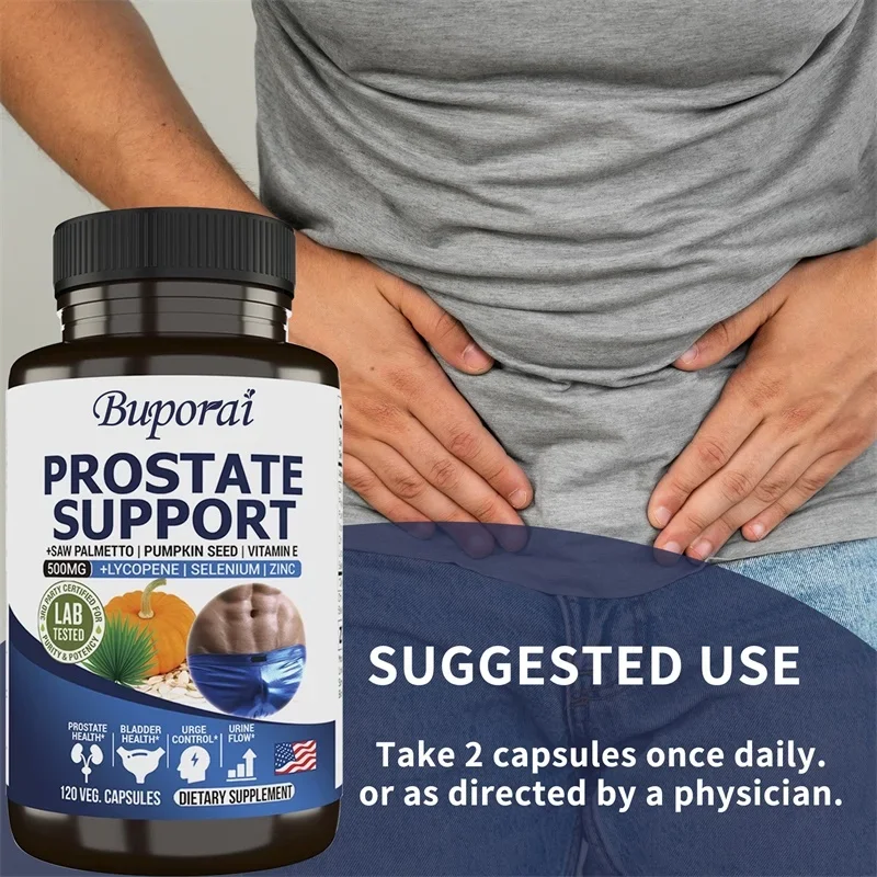 Men's Prostate Bladder Support - Saw Palmetto Lycopene Pumpkin Selenium - Relieves Frequent Urinary Incontinence - Image 5
