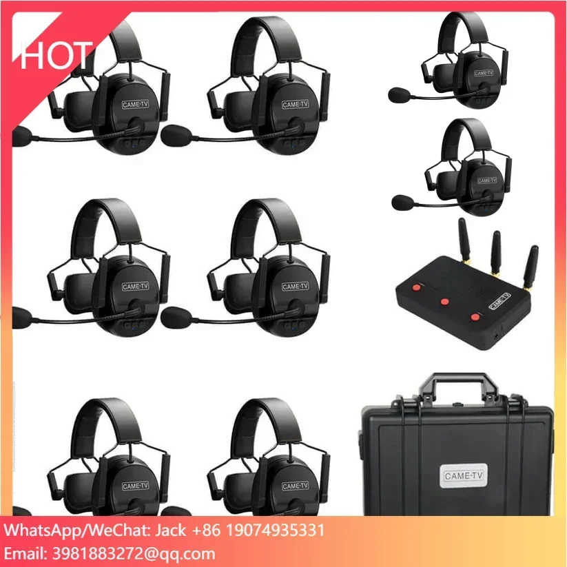 

Full-Duplex Professional True Wireless Intercom System 6 Double Headsets