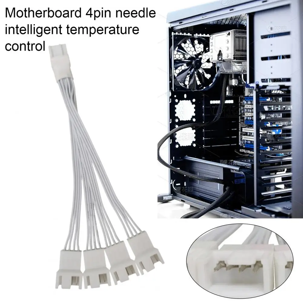 Adapter Cable Fan Adapter Cable Computer Cpu Fan Splitter Cable Set 4 Pin Adapter 4 Way Extension Hub for Motherboard Pwm Fan