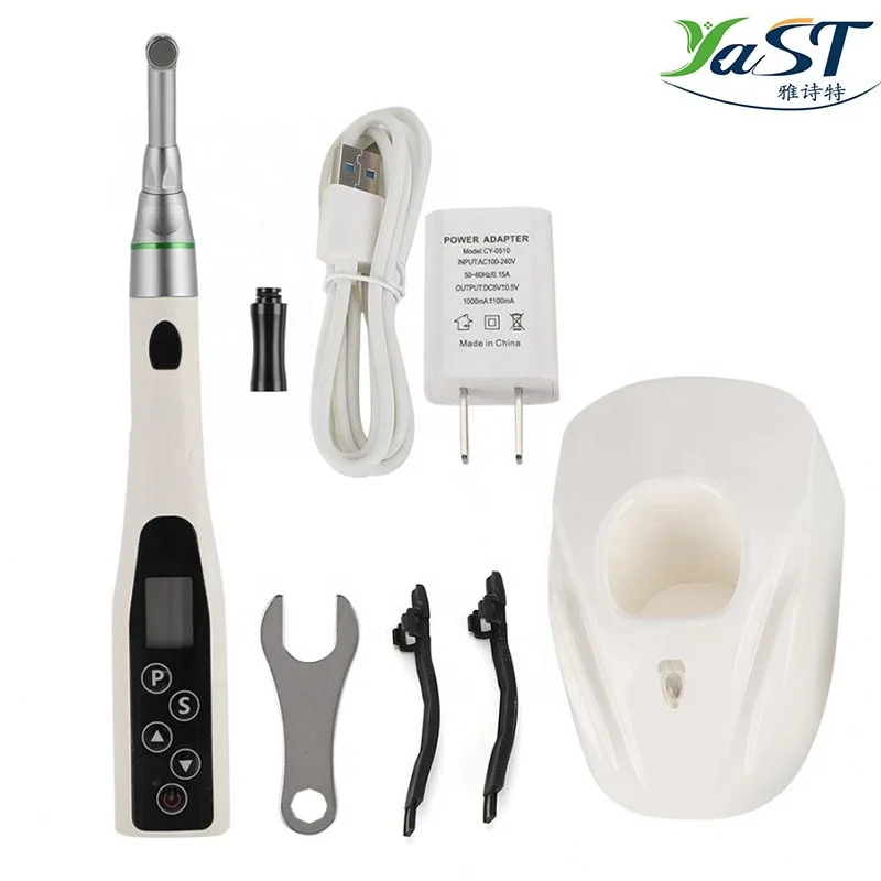 Dentist Den tistry Equipment Den tal 16:1 Reduction Contra Angle Handpiece Push Head and Cordless Endodontic Endo Motor