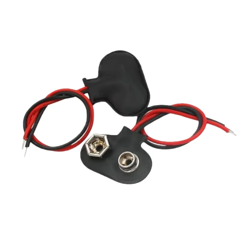 1pcs 9 volt Box Pack Power Toggle Black 9V Battery Holder I/T Type Battery Clips Connector Buckle with ON/OFF Switch,DC5.5 Plug
