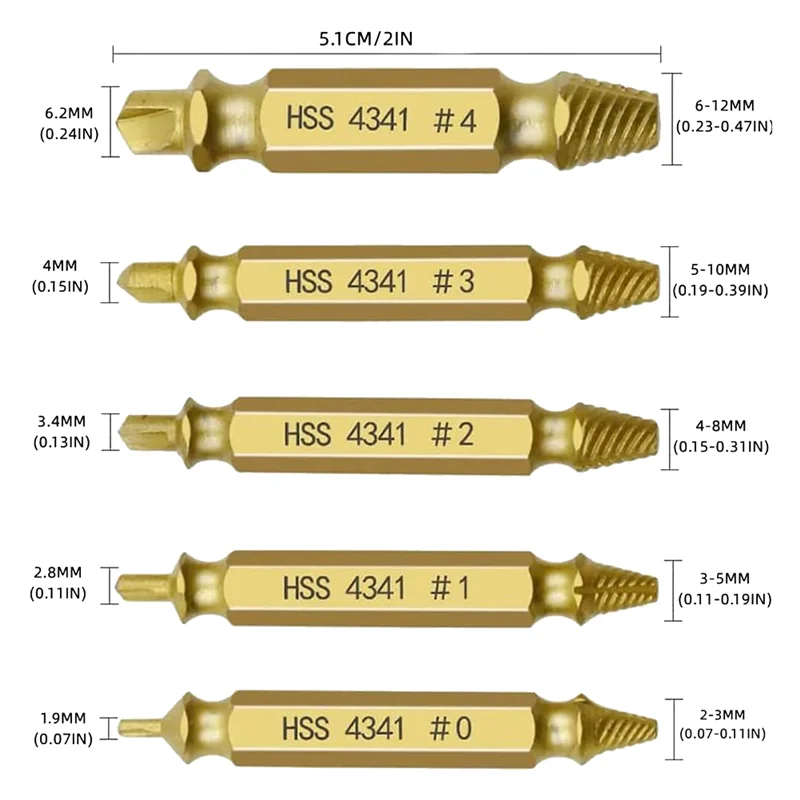 

AEE6-6PCS Stripped Screw Remover For Easily And Quickly Remover Common Sizes Of Broken Tool