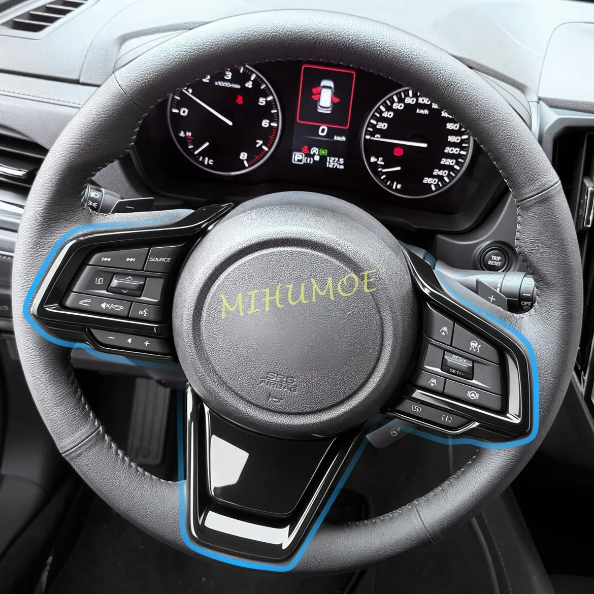 

Glossy Black Car Steering Wheel Switch Button Cover Trims For 2019-2026 Subaru Forester SK SL Crosstrek Impreza XV 2025 2024