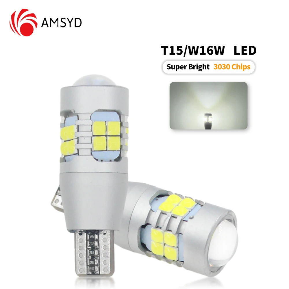 2pcs T15 Led 3030 18SMD Super Bright W16W Led Bulbs 912 921 For Reverse Lamp Backup Parking Light 12V White Car Accsesories