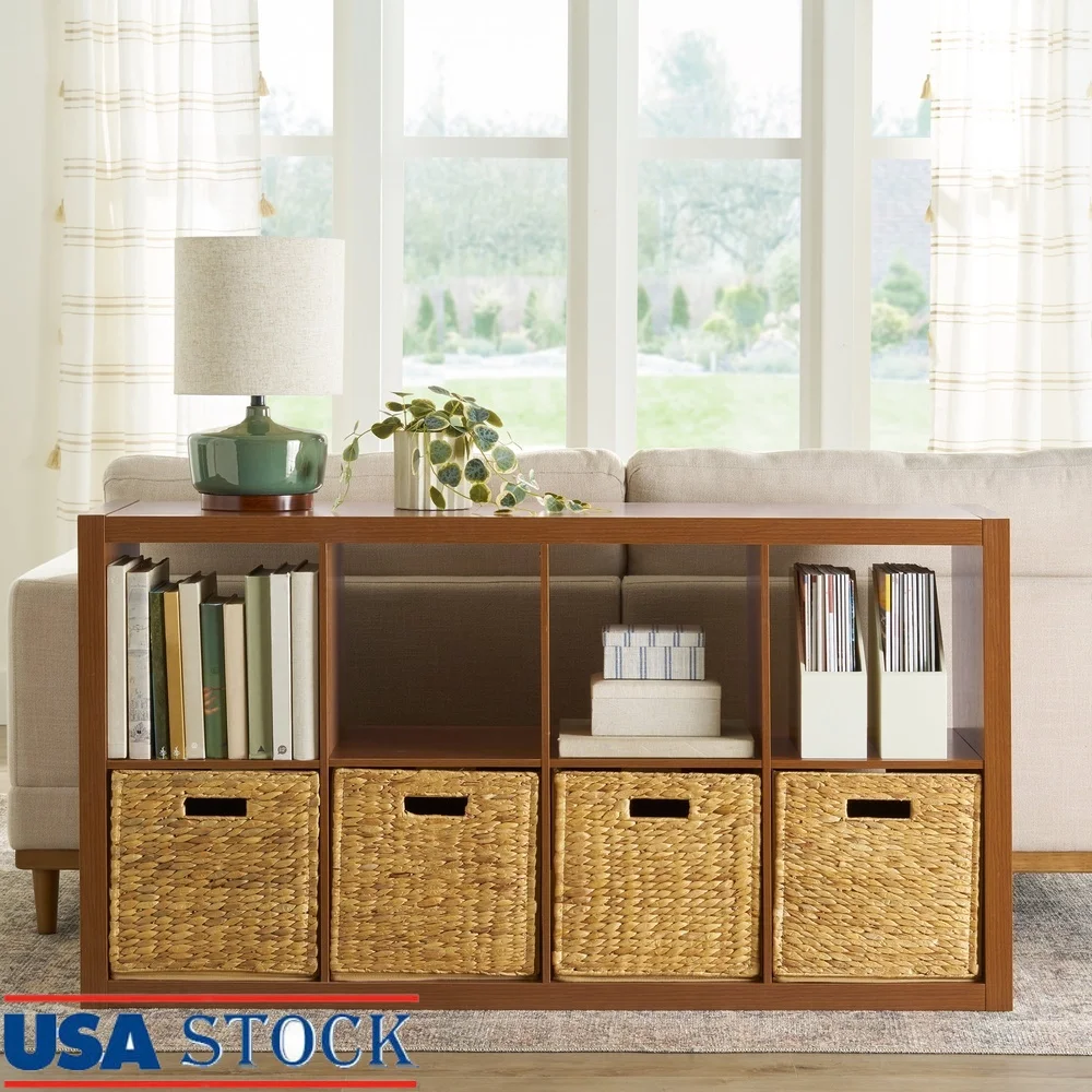 

8-кубный органайзер для хранения, современный дизайн с открытой спиной, универсальный книжный шкаф, витрина для офиса, спальни, гостиной, игровой комнаты