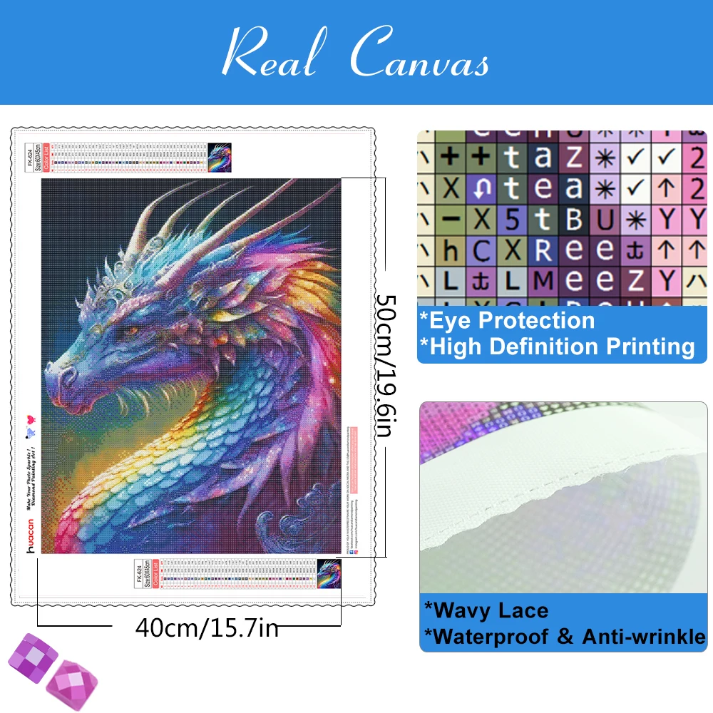 HUACAN Full Diamond Painting New Collection Dragon Mosaic Animal 5D DIY Embroidery Needlework Home Decor Gift
