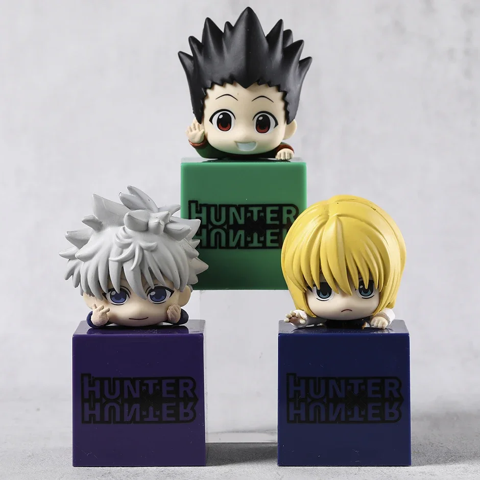 Set of 3 Hook Hikkake Gon Freecss Kurapika Killua Zoldyck Q Version Figures Model Toys Dolls Gift