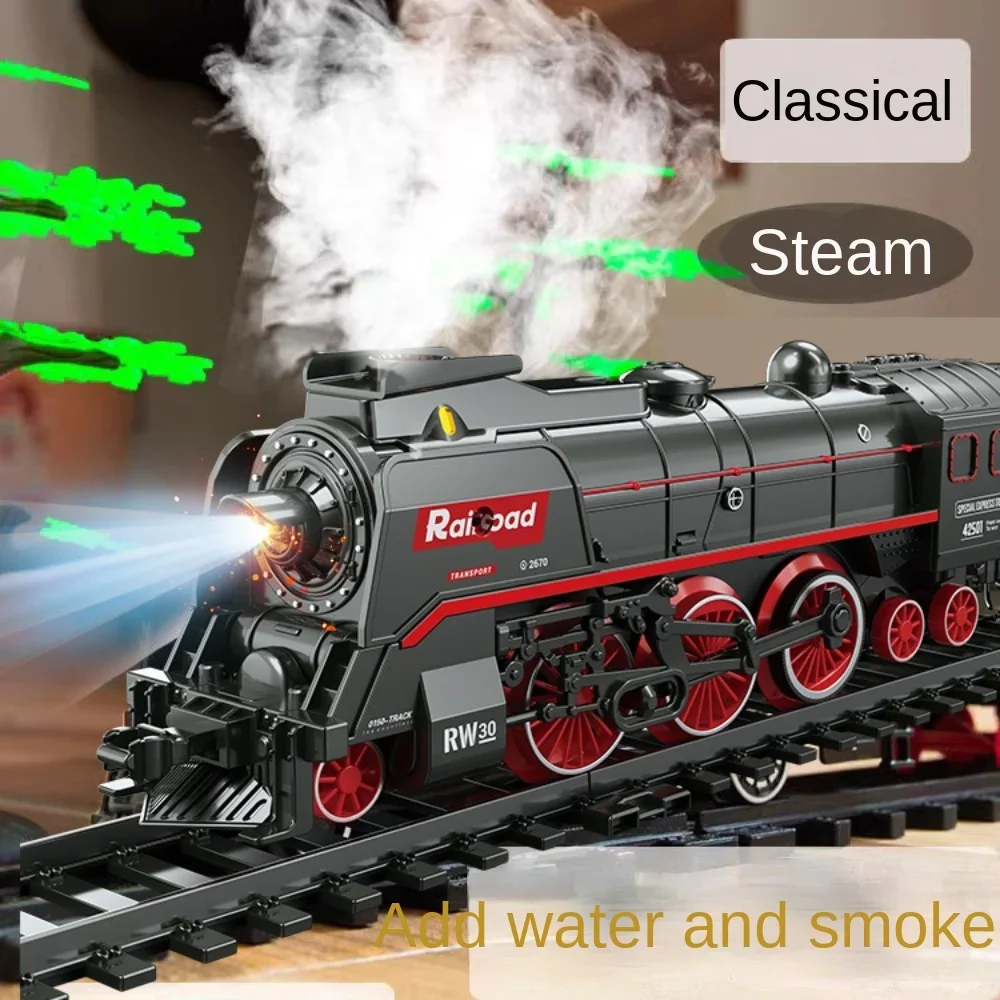 Simulation Electric Track steam train high-speed train children track toys for Boy Holiday gift