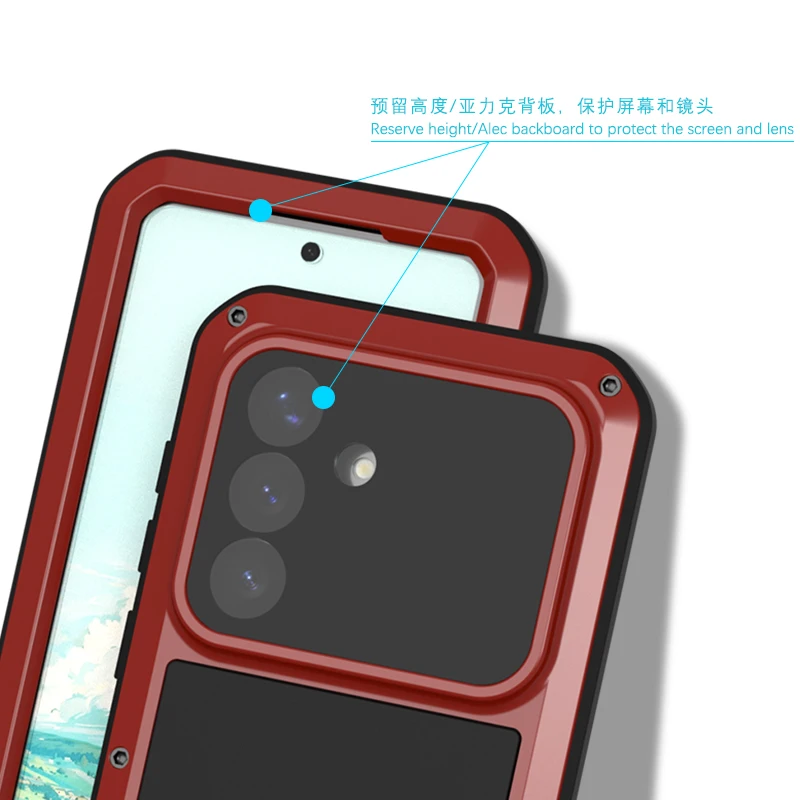 Etui na telefon Love Mei do Samsunga S26 Ultra i S26 FE, wykonane z silikonu, o wysokiej jakości, z metalowymi elementami, zapewniające ochronę na poziomie wojskowym, odporne na wstrząsy i kurz. — zdjęcie produktu 4