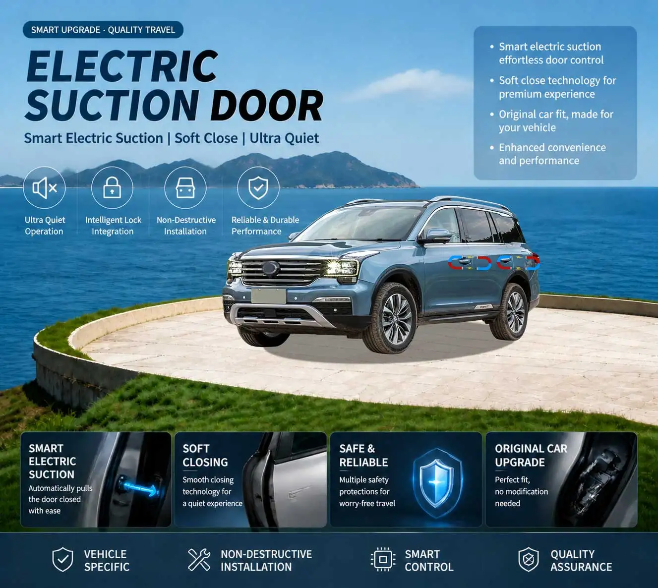 

Car Specific Car Modification Auto Suction Soft Close Door Modification Parts & Accessories For GAC GS8 1st Gen 2016-2021