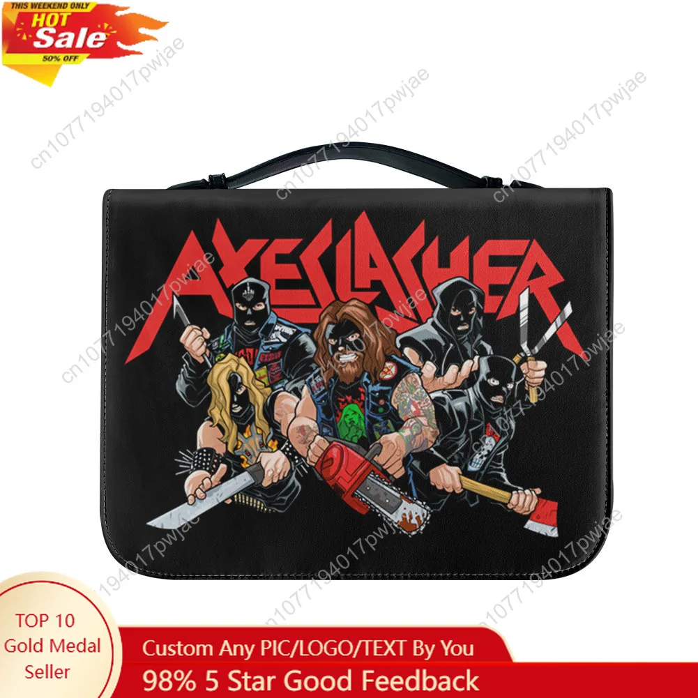 

Axeslasher Metal Rock Band Bible Bags Christian Gifts Personalized Cover Bible Pack Waterproof Leather Bag Pockets Package Case