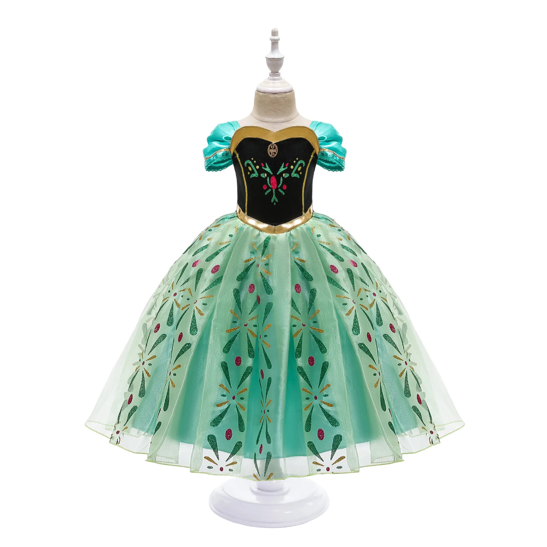 Anna Dress Children Princess LED Dresses Girl Cosplay Costume Kids Summer Clothes Christmas Birthday Carnival Party Disguise