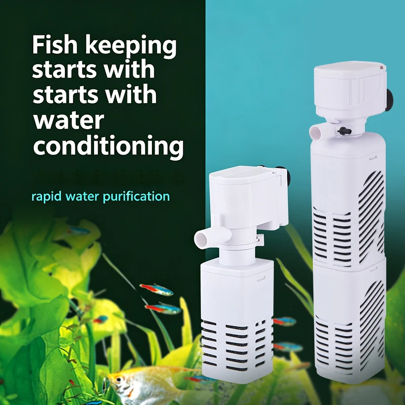 5 In 1 Aquarium Filter Pump Fish Tank Submersible Air Oxygen Aerator Aquarium Air Pump Water Circulation Changer Pump Wave Maker