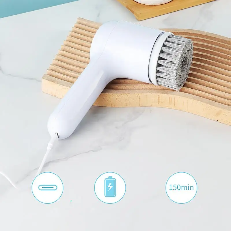 Electric Brush For Cleaning Bathroom Handheld Spin Scrubber Spin Scrubber With Replaceable Brush Heads Powerful Cleaning Brush