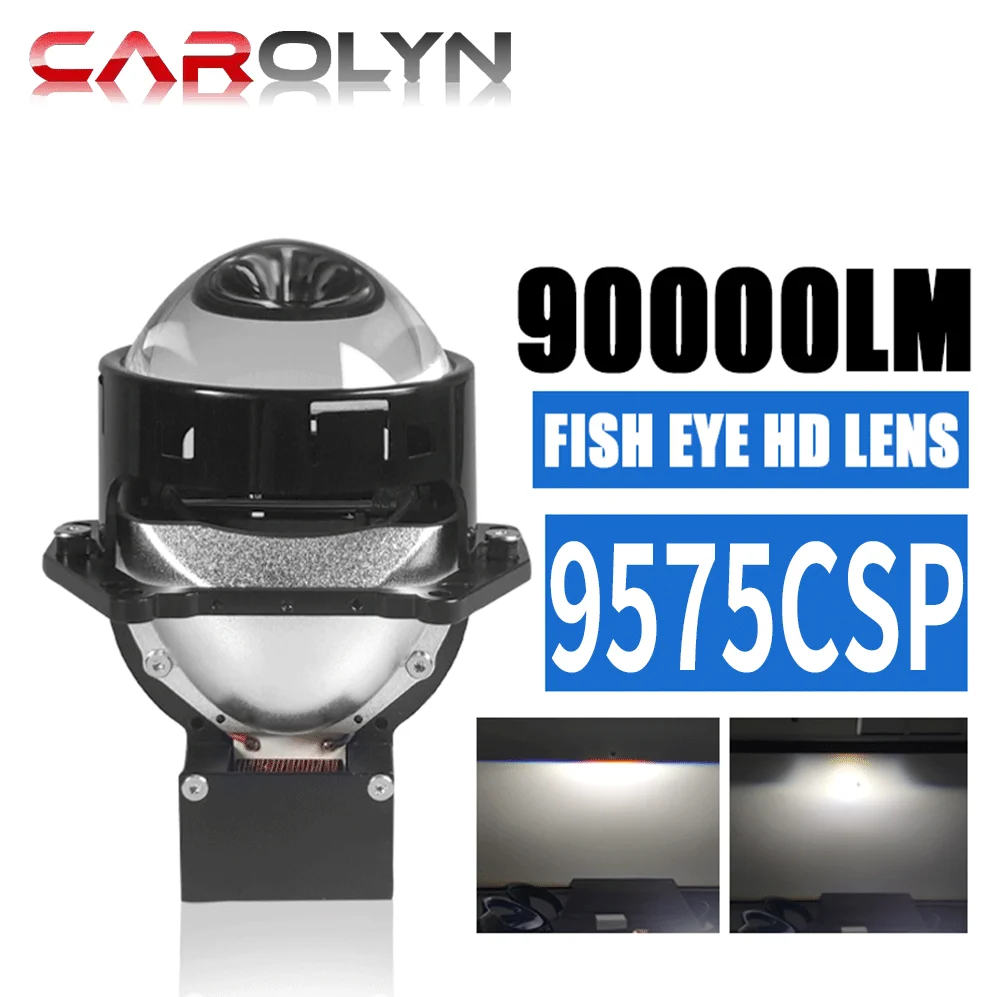 

Pair 3 inch Bi LED Headlight Projector Len Hi-Lo Beam 100W 20000LM Auto lamp lenses for Car Motorcycle H4 H7 headlamp Retrofit