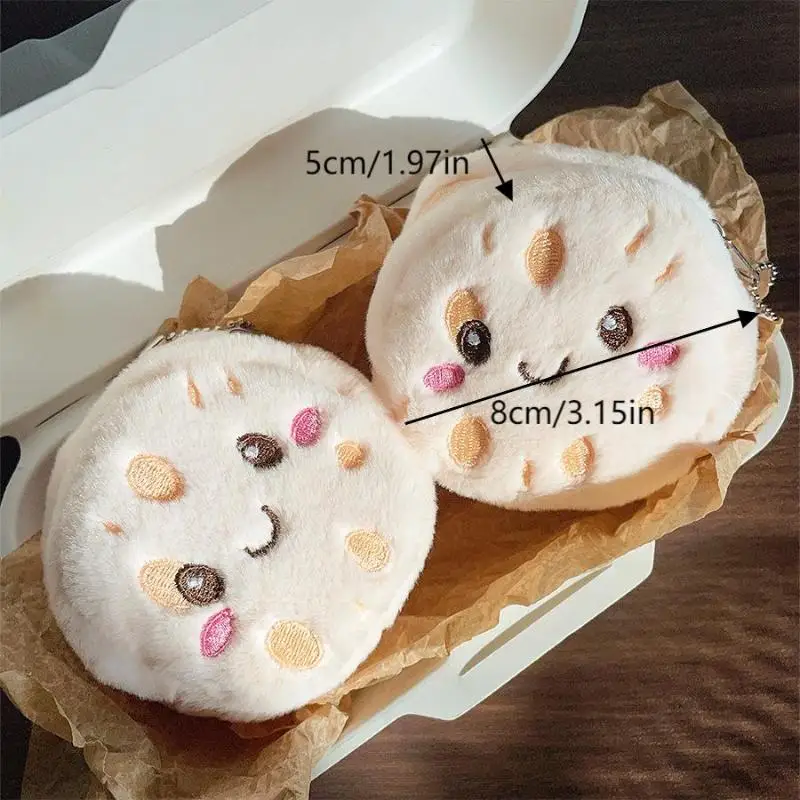 1/2 pçs dos desenhos animados raiz de lótus pelúcia moeda bolsa pingente fone de ouvido batons saco armazenamento versátil chaveiro mochila pendurado decoração