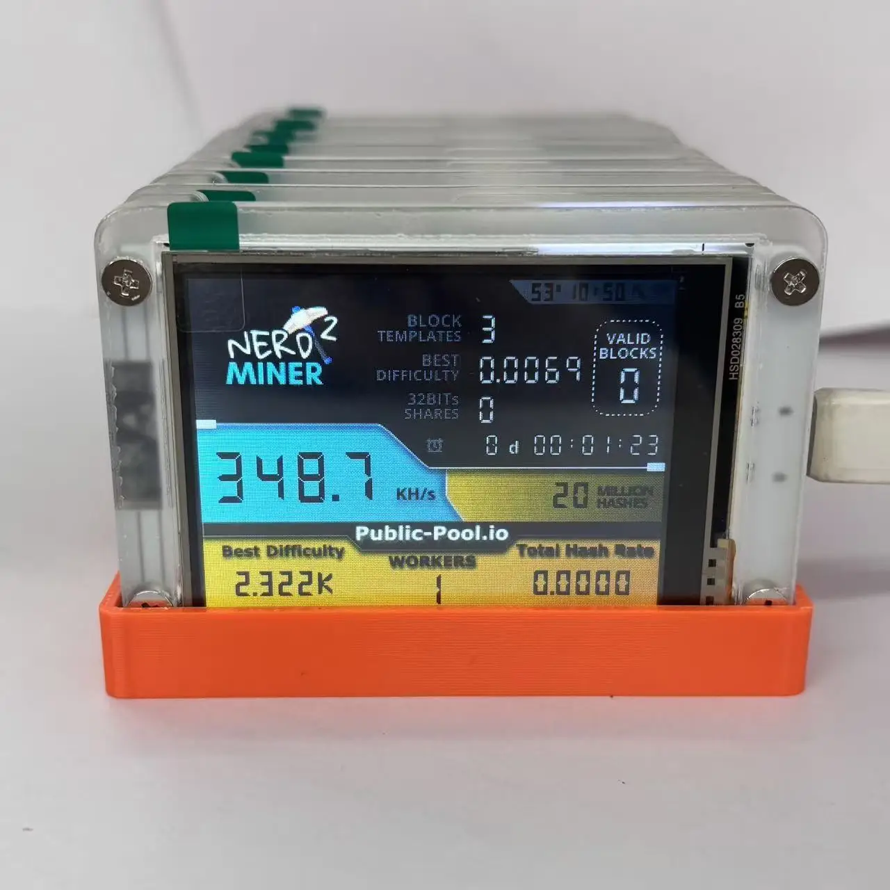 Immagine 3: 10 pezzi Nerdminer V2 aggiornato (350Kh 2.8-inc) Bitcoin Miner + 1x base a 10 slot
