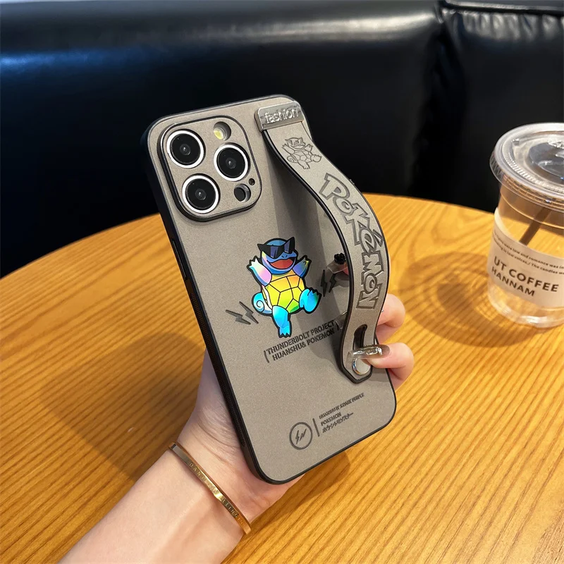 น่ารักอะนิเมะP-Pokemon S-Squirtle Anti-Furสายรัดข้อมือสําหรับiPhone 16 15 14 13 12 11 Pro Maxหนังนิ่มหนังนุ่ม