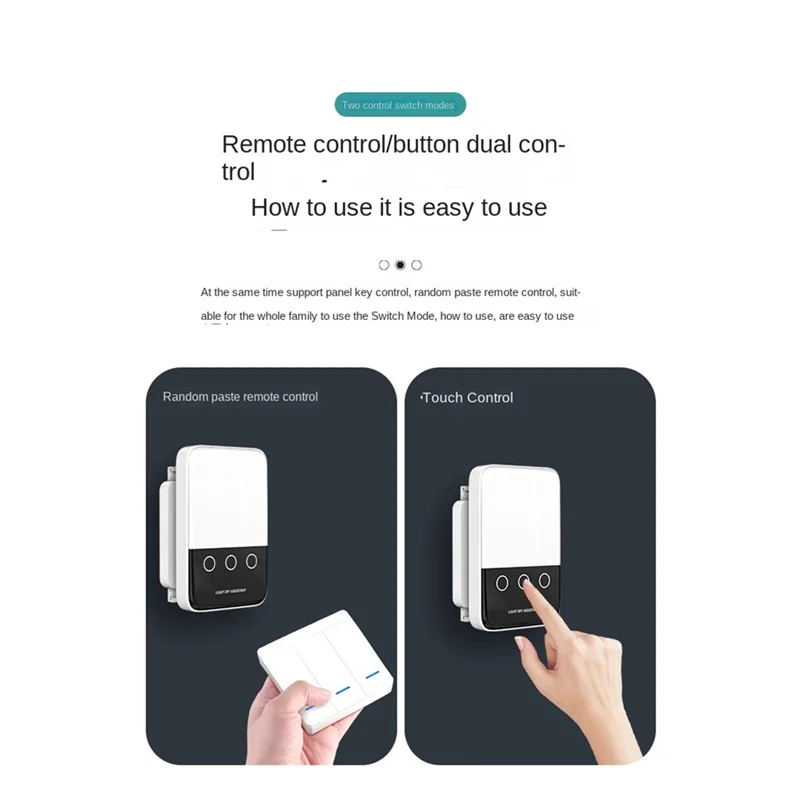 Panel de interruptor de Control remoto inalámbrico con luz automática, dispositivo práctico para dormitorio, pared superior, papel de notas, cableado gratis