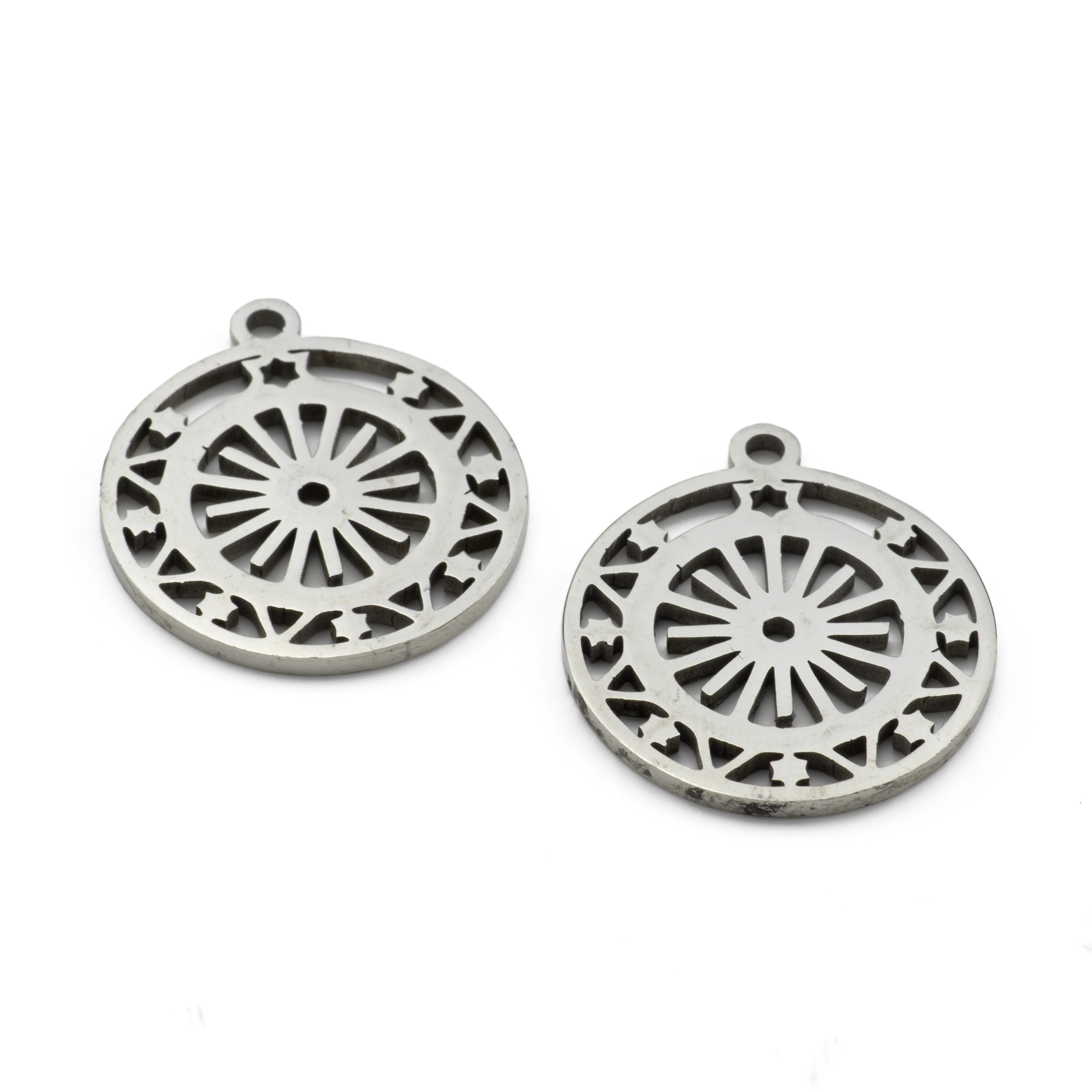 5Pcs Stainless Steel Hollow Sun Star Charms Geometric Pendant Diy For Boho Necklace Earrings Jewelry Making