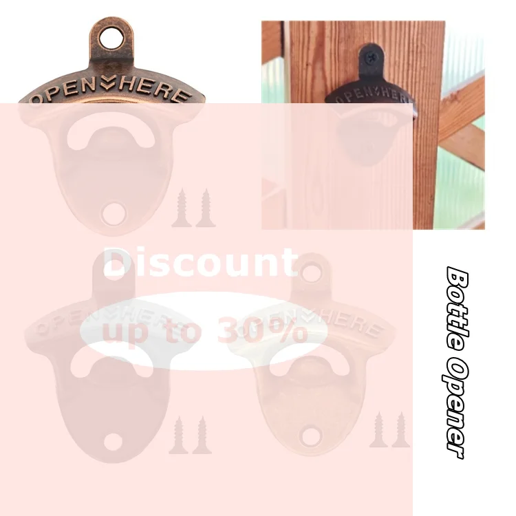 [3Pcs Vintage Wall Mounted Beer Bottle Opener Metal Wall‑Mount Wine Bottle Opener Tool Bar Kitchen Drinking Accessories]
