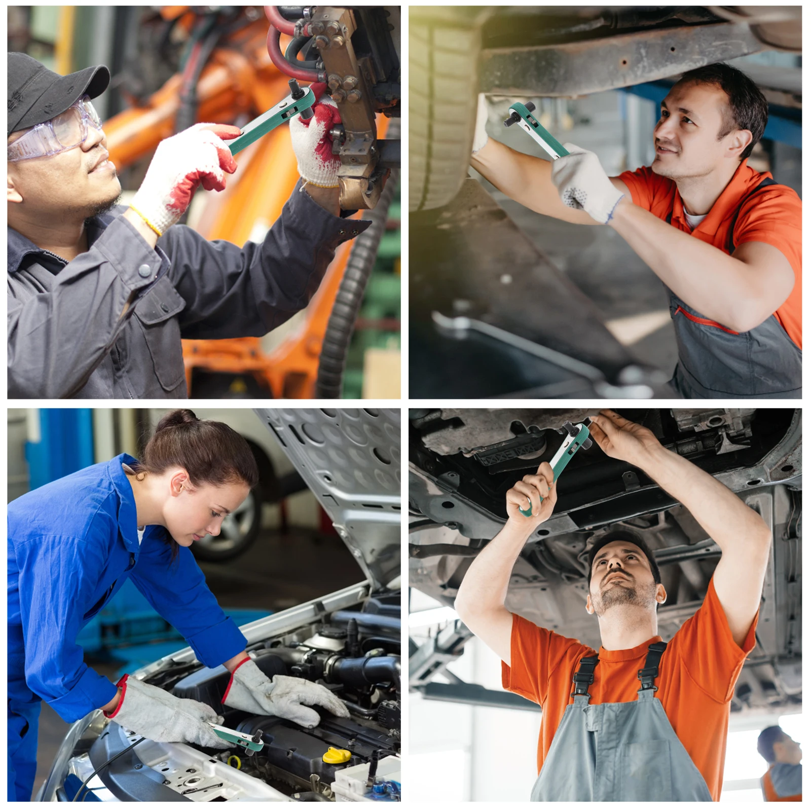 Set di chiavi a cricchetto Strumenti di riparazione in acciaio durevoli Kit di manutenzione per auto Dadi a bussola per chiavi regolabili Strumenti H Ampia applicazione