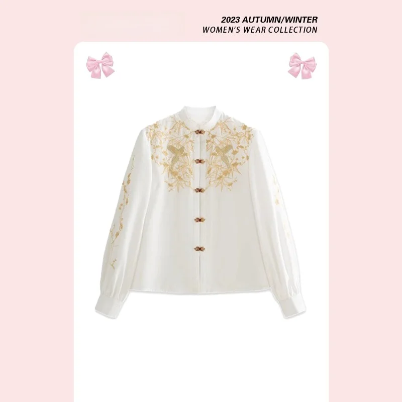 

Новый улучшенный китайский костюм Ханьфу для женщин: осенний свадебный наряд, костюм для тостов, вышитый, для повседневной носки, зимний, в стиле «жемчужная роза»...