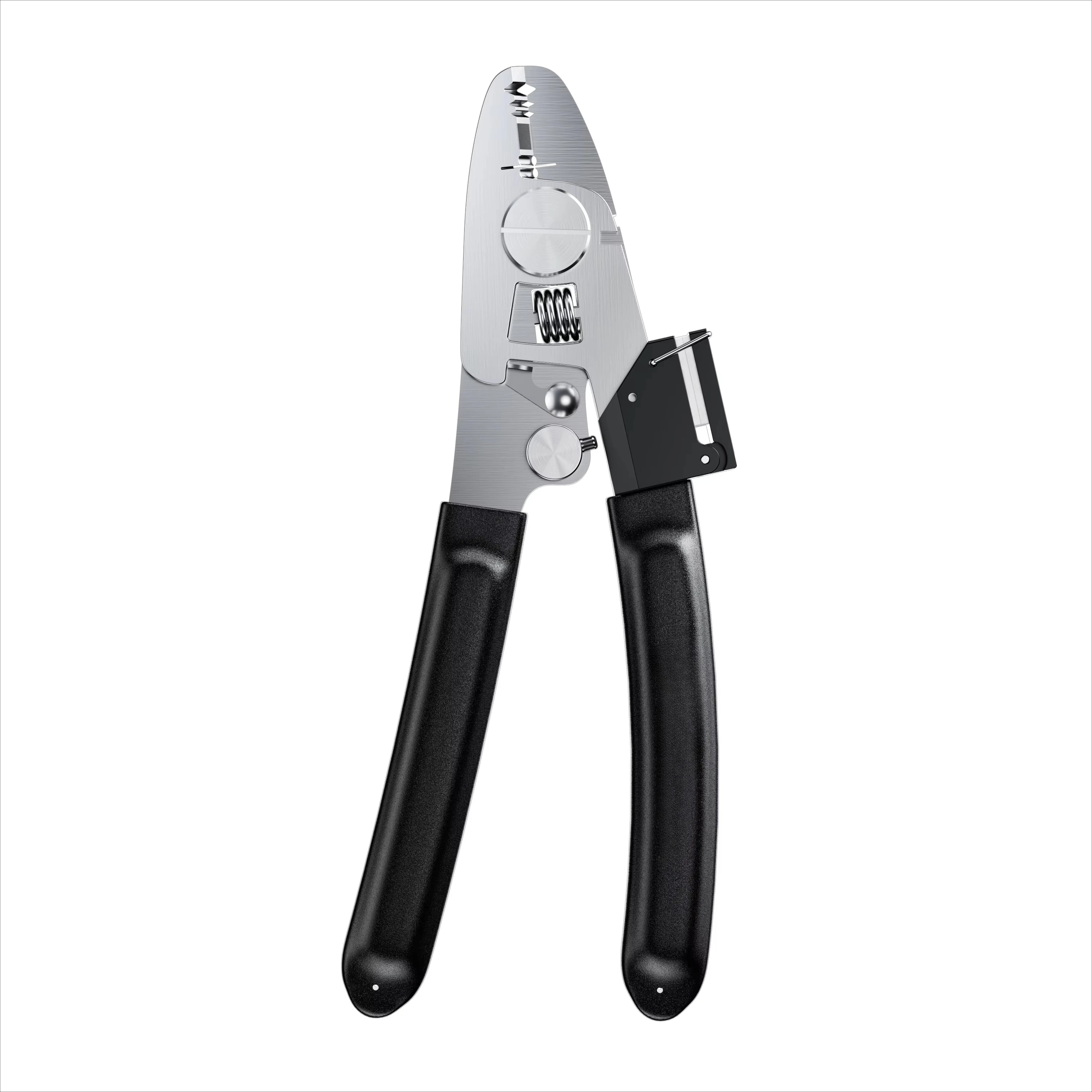 Budget 6-in-1 Fiber Optic Miller Stripper Pliers  3-Hole Jacket Remover + Cutting + Cleaning, FTTH Cold Connection Tool