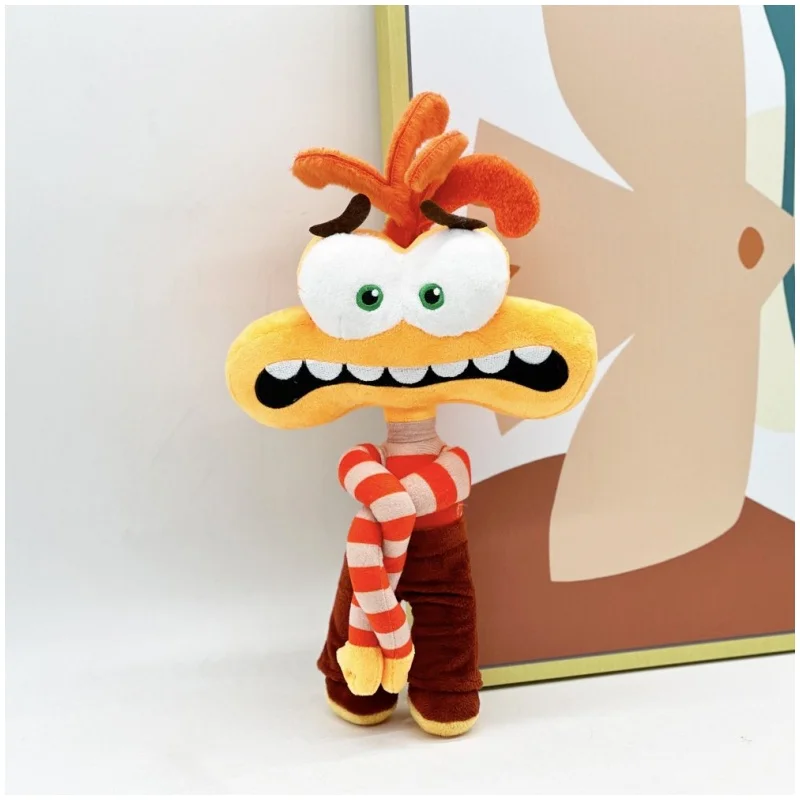 2024 New Item In Stock Inside Out 2 Plush Brains Secret Service Team Orange Fury Wrapped Hand Style Long Arm Ajiao Plush Toy Anx