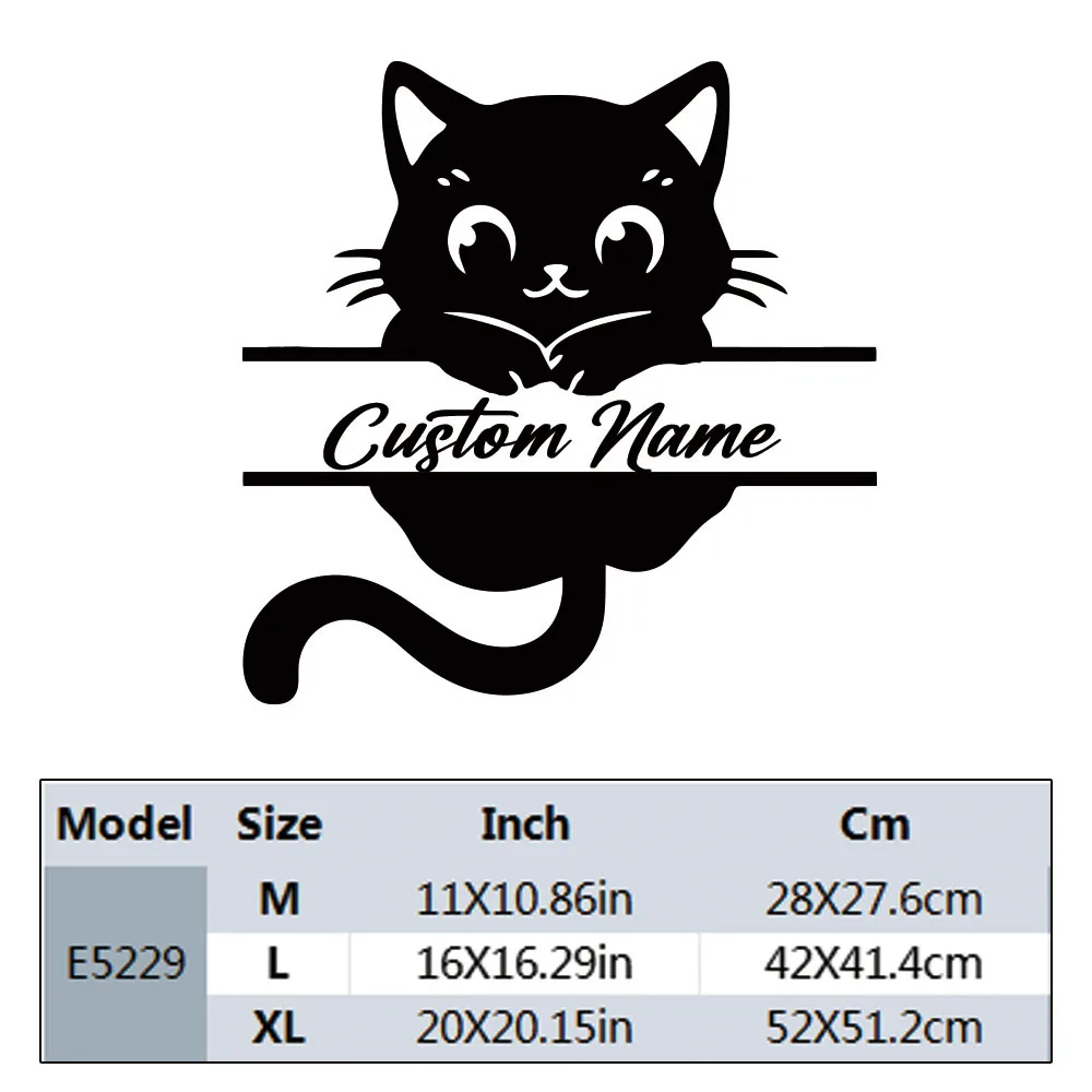 1PC Excellent Cat Customizable Name Wall Decals Pvc Mural Art Diy Poster For party decoration Vinyl Art Decal - view 2