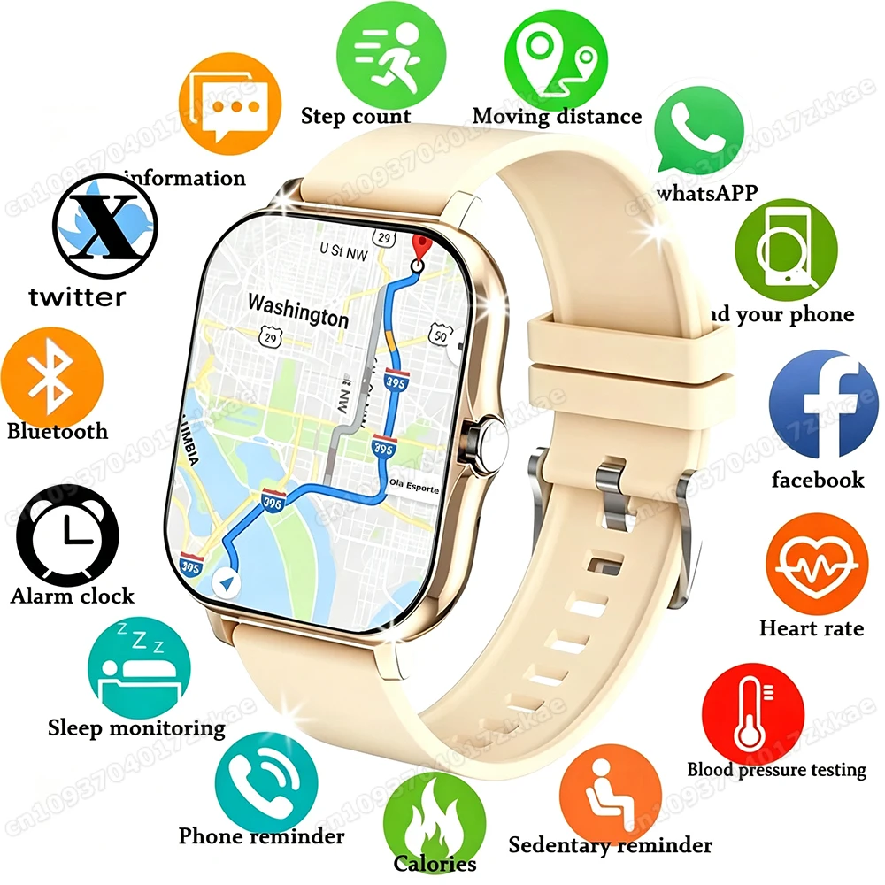 New Message Reminder Wireless Call Upgrade Smart Watch Sleep Health Monitor Heart Rate Custom Watch Faces Sports Smartwatch HT30