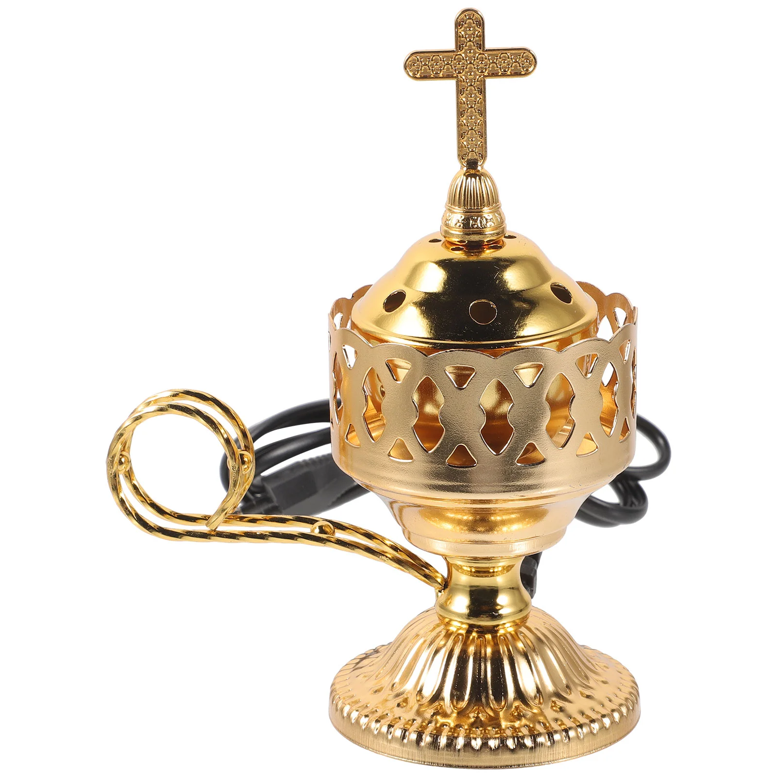 Incense Burner Electric Metal Incense Burner Middle Eastern Style Tabletop Electric Censer (EU Plug)