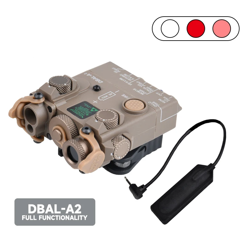 WADSN DBAL A2 Taktische Grün Red Dot Laser Nylon IR Licht LED Taschenlampe Waffe Licht Jagd DBAL-A2 PEQ MAWL Zubehör AR15 3