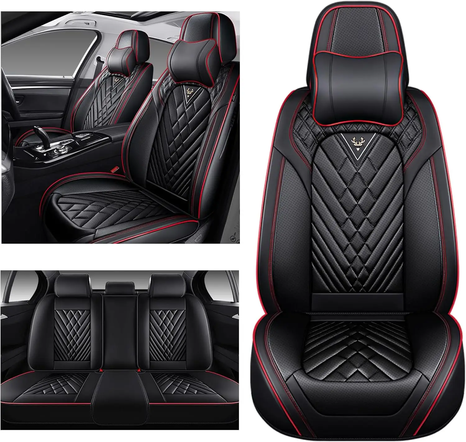 

Car Seat Cover Full Set for Buick Enclave 2008-2025, Nappa Leather Seat Covers Full Coverage Seat Protectors Waterproof Breathab