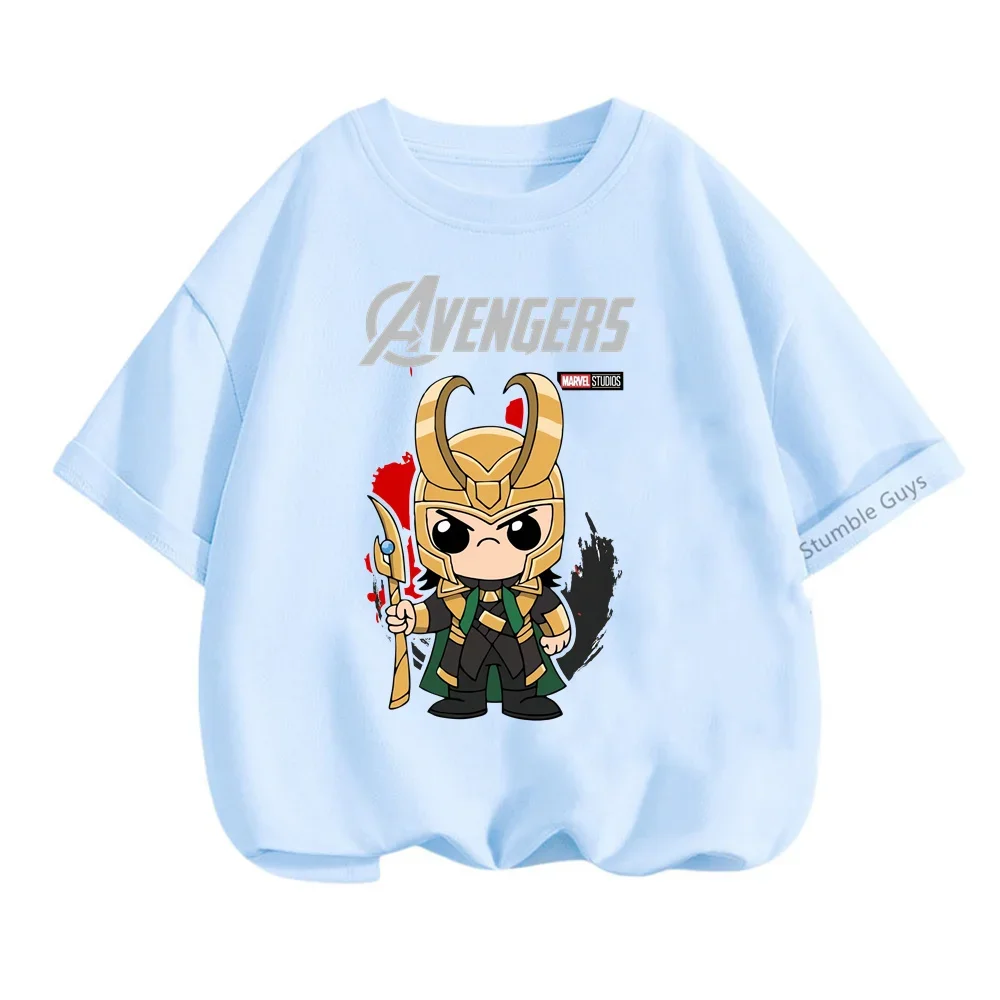 Boys Girls New Summer Avengers Loki T-shirt Children Casual 3d Print T Shirt Funny Cool Boy Kids Marvel Harajoku Streetwear Tops