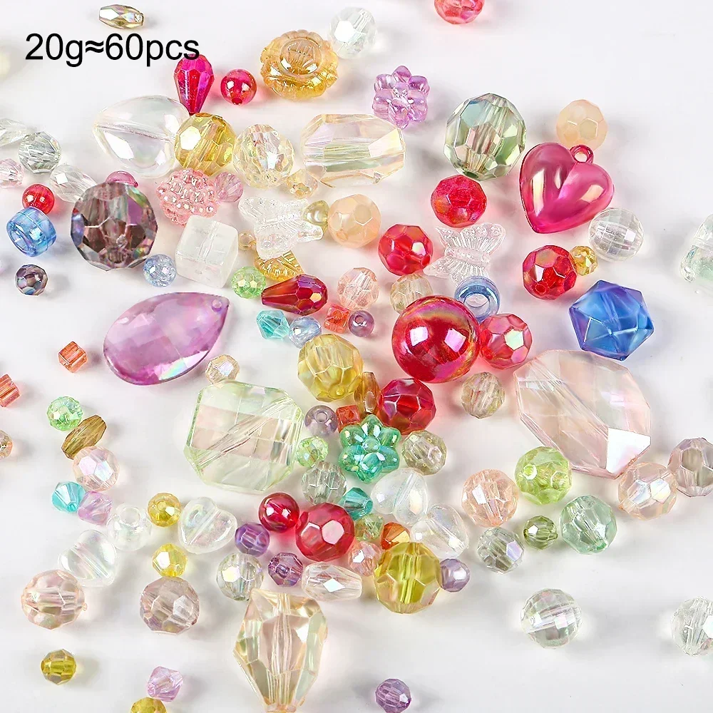 100 gr/beutel DIY Zubehör Bunte Acryl Kristall Gemischte Perlen Lose Spacer Charme Lose Perlen Zähler Schmuck Machen